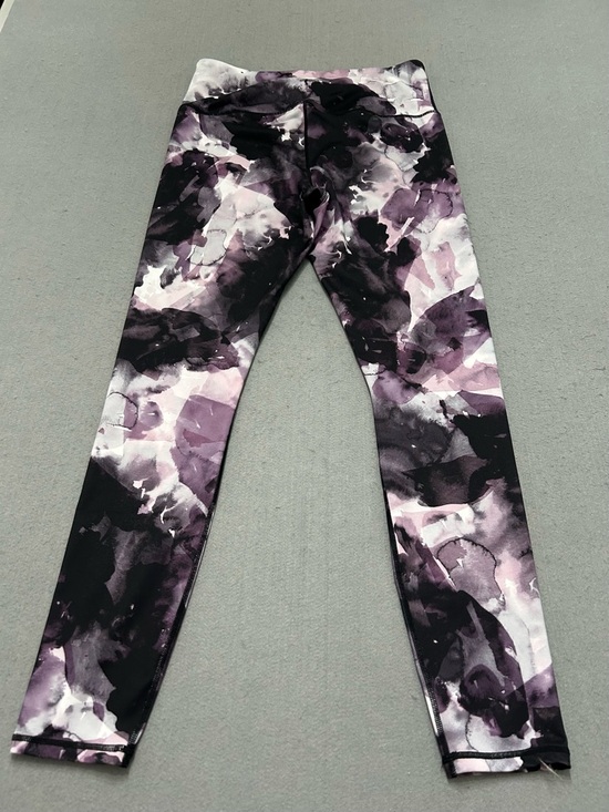 GAIAM Pants - GAIAM Black Purple White Watercolor Print Leggings